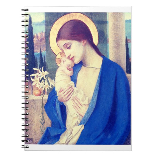 Jungfrau Mary and Child von Marianne Stokes Notizblock (Vorderseite)