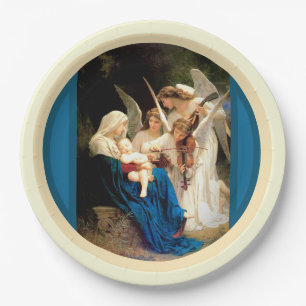 Jungfrau Mary, Baby Christus Jesus, mit Engeln Pappteller