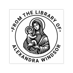 Jungfrau Mary Baby Jesus #2 Bibliotheksname Permastempel
