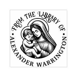 Jungfrau Mary Baby Jesus #3 Bibliotheksname Permastempel