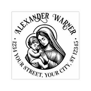 Jungfrau Mary Baby Jesus #3 Name Ret Adresse Permastempel