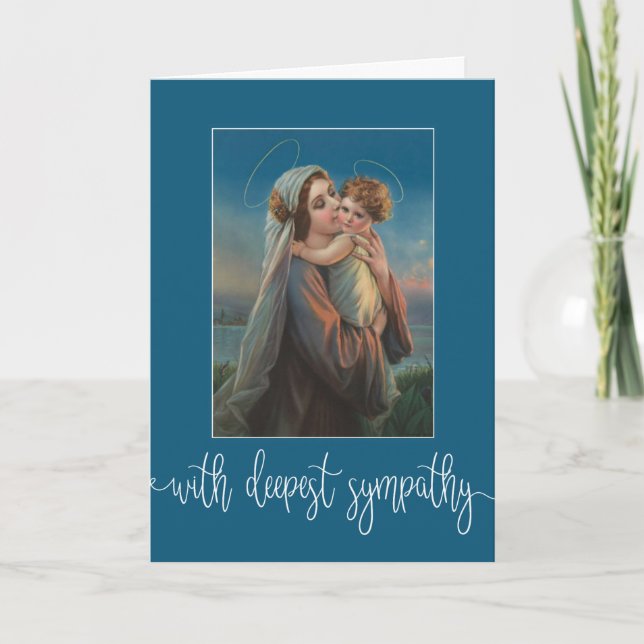 Jungfrau Mary Baby Jesus Beerdigung Beileid Beilei Karte (Vorderseite)