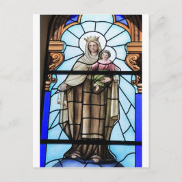 Jungfrau Mary baby Jesus Christ Buntglasfenster Postkarte