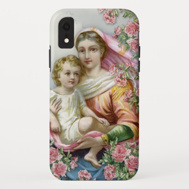Jungfrau Mary Baby Jesus katholische Religiöse Vin Case-Mate iPhone Hülle (Rückseite)