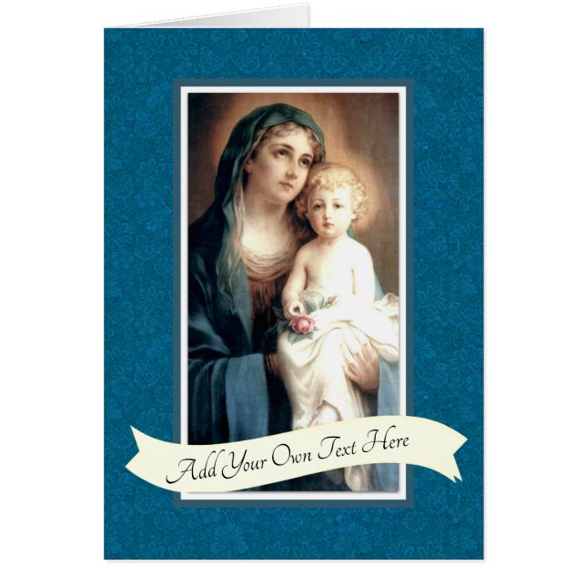 Jungfrau Mary Baby Jesus Pink Rose (Vorne)