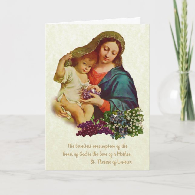 Jungfrau Mary Baby Jesus Religious Mthers Zitat Karte (Vorderseite)