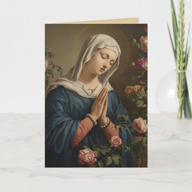 Jungfrau Mary Beileid Faltkarte Karte (Vorderseite)
