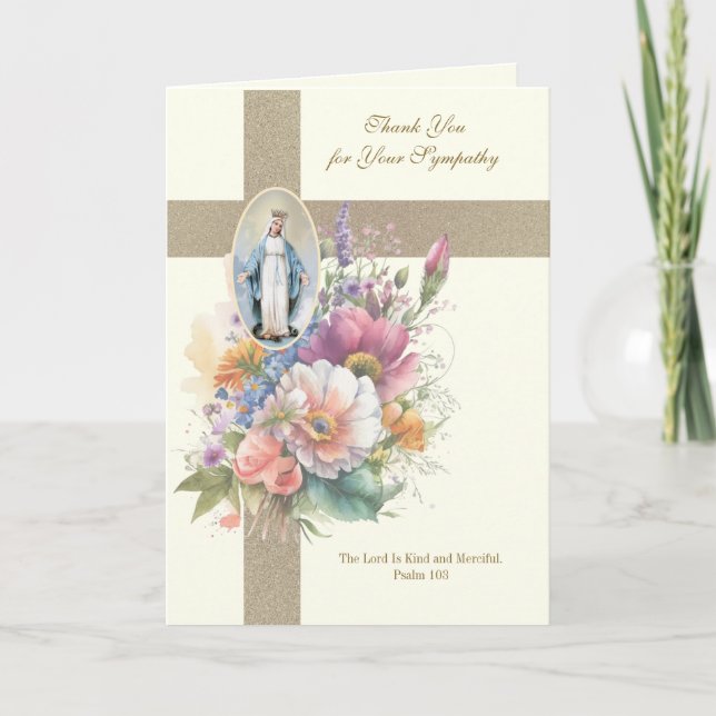 Jungfrau Mary Condolence Beerdigung Danke (Vorderseite)
