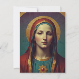 Jungfrau Mary Devotional Roman Katholic Heilige Ka Postkarte