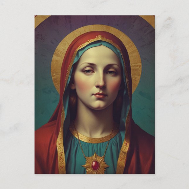Jungfrau Mary Devotional Roman Katholic Heilige Ka Postkarte (Vorderseite)