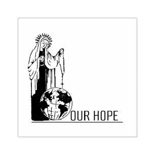 Jungfrau Mary Fatima Heilige Rosary Unbeflecktes H Gummistempel