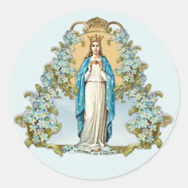 Jungfrau Mary florale religiöse Lady of Knock Runder Aufkleber