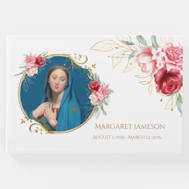 Jungfrau Mary Funeral Memorial Gästebuch (Vorderseite)
