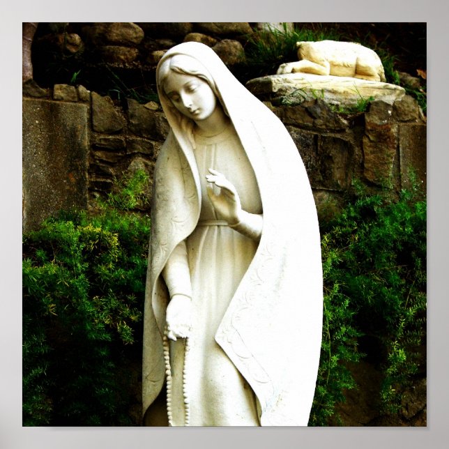 Jungfrau Mary Garden Statue Poster (Vorne)