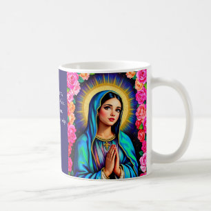 Jungfrau Mary Gebet Lebhafter Blumenkaffee Kaffeetasse