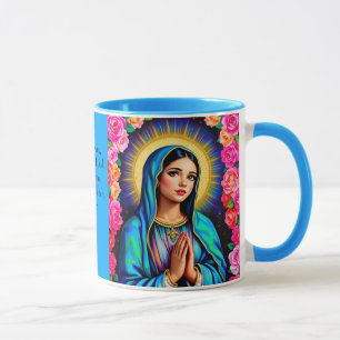 Jungfrau Mary Gebet Rose Blumenkaffee Tasse