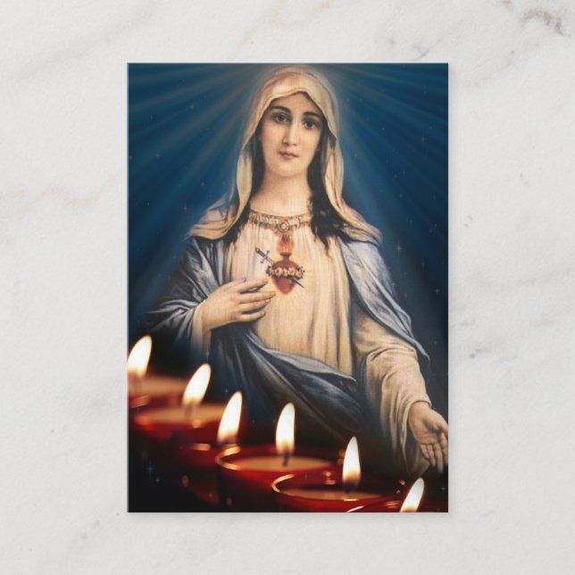 Jungfrau-Mary gesegneter Lit leuchtet Visitenkarte (Vorderseite)