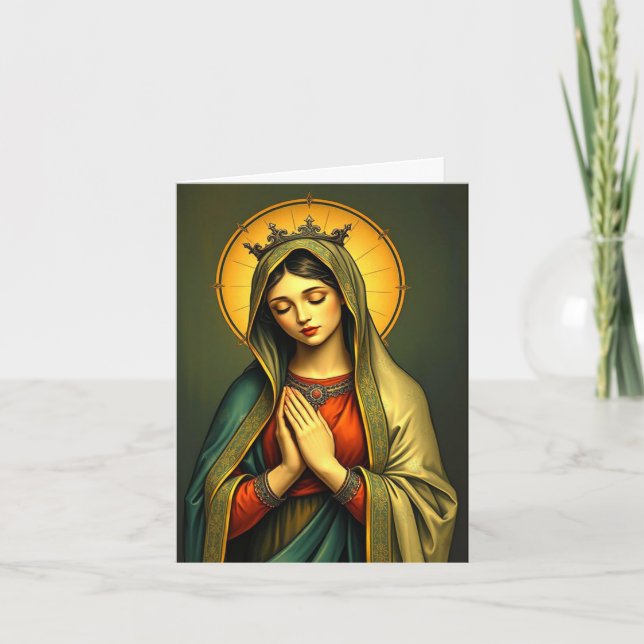 Jungfrau Mary Greeting Card Karte (Vorderseite)