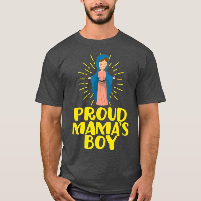 Jungfrau Mary Happy Mütter Day Katholische Mamas T-Shirt (Vorderseite)