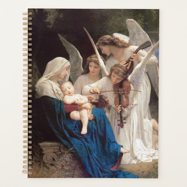 Jungfrau Mary Holding Baby Jesus Angels Spiral Planer (Vorderseite)