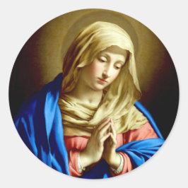 Jungfrau Mary im Gebet Runder Aufkleber