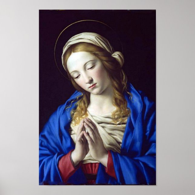 Jungfrau Mary in einem Gebet-Poster Poster (Vorne)