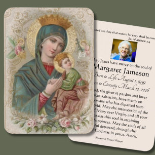 Jungfrau Mary Jesus Beerdigung Gedenkkarte -