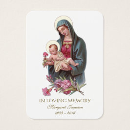 Jungfrau Mary Jesus Beerdigung Gedenkkarte -