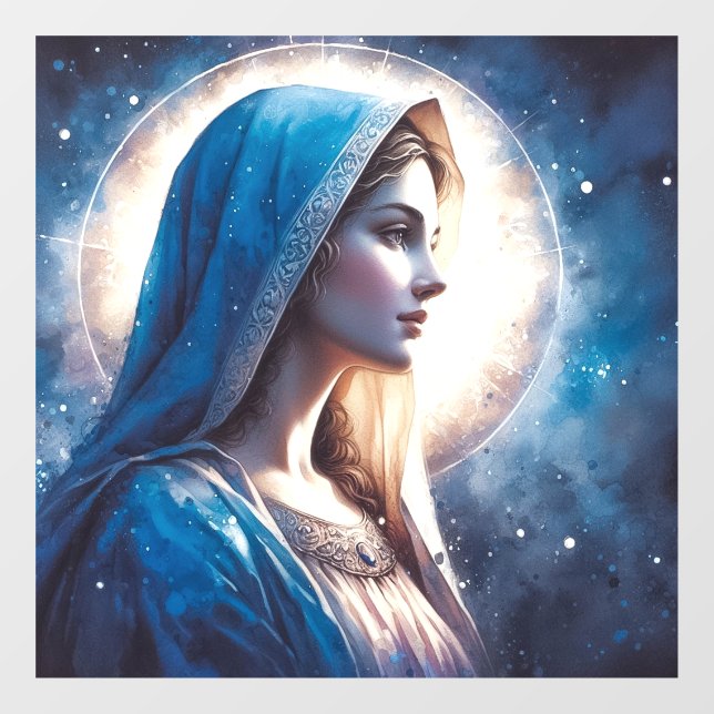 Jungfrau Mary Jesus Fensteraufkleber (Blatt)