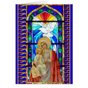 Jungfrau Mary Jesus festhielt Glass Heiligen Geist