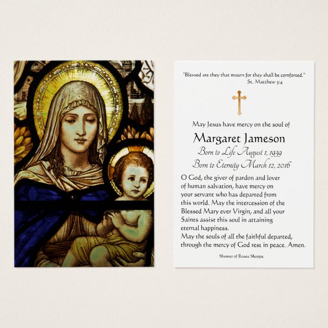 Jungfrau Mary Jesus festhielt Glass katholische Re (Vorne & Hinten)