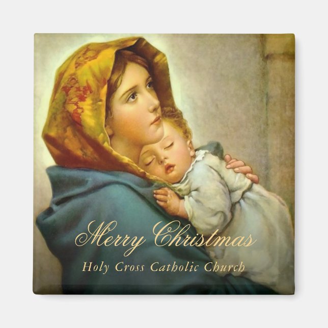 Jungfrau Mary Jesus Katholische Kirche Weihnachten Magnet (Vorne)