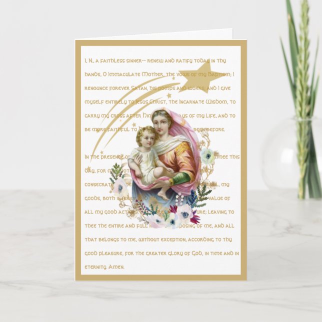 Jungfrau Mary Jesus Konsecration Gebet Religiös Karte (Vorderseite)