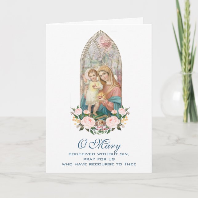Jungfrau Mary Jesus Mothers Day Katholische Karte (Vorderseite)