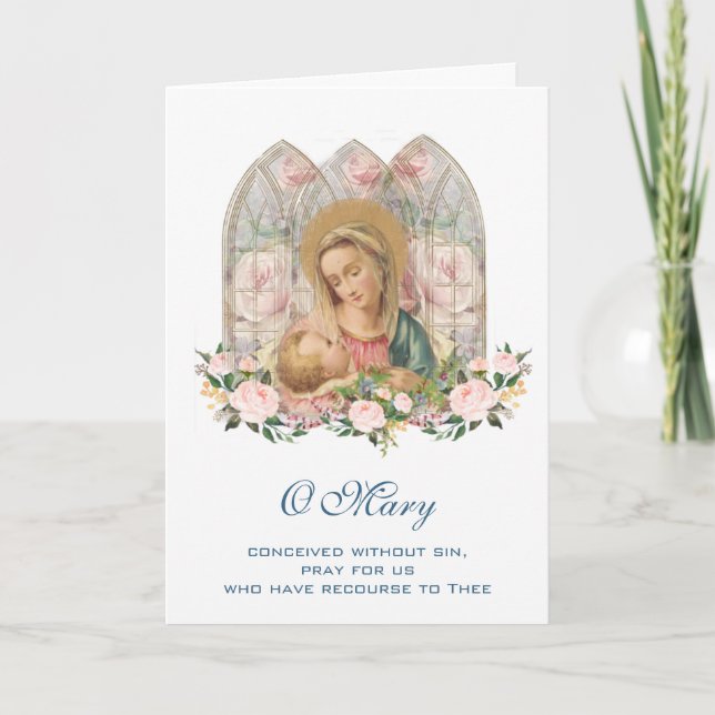 Jungfrau Mary Jesus Mothers Day Katholische Karte (Vorderseite)