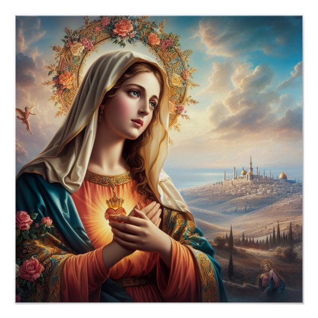 Jungfrau Mary Jesus Poster (Vorderseite)