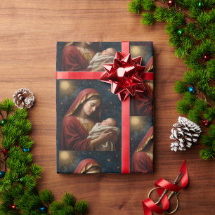 Jungfrau Mary & Jesus Weihnachtskrippe Geschenkpapier