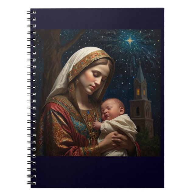 Jungfrau Mary & Jesus Weihnachtskrippe Notizblock (Vorderseite)