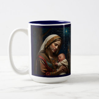 Jungfrau Mary & Jesus Weihnachtskrippe Zweifarbige Tasse