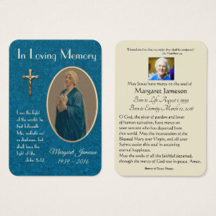 Jungfrau Mary Katholic Funeral Memorial Holcard -