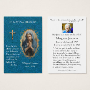 Jungfrau Mary Katholic Funeral Memorial Holcard -