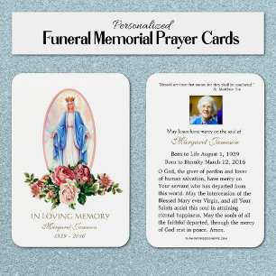 Jungfrau Mary Katholic Funeral Memorial Holcard -