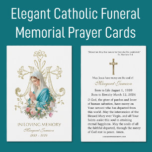 Jungfrau Mary Katholic Funeral Memorial Holcard -