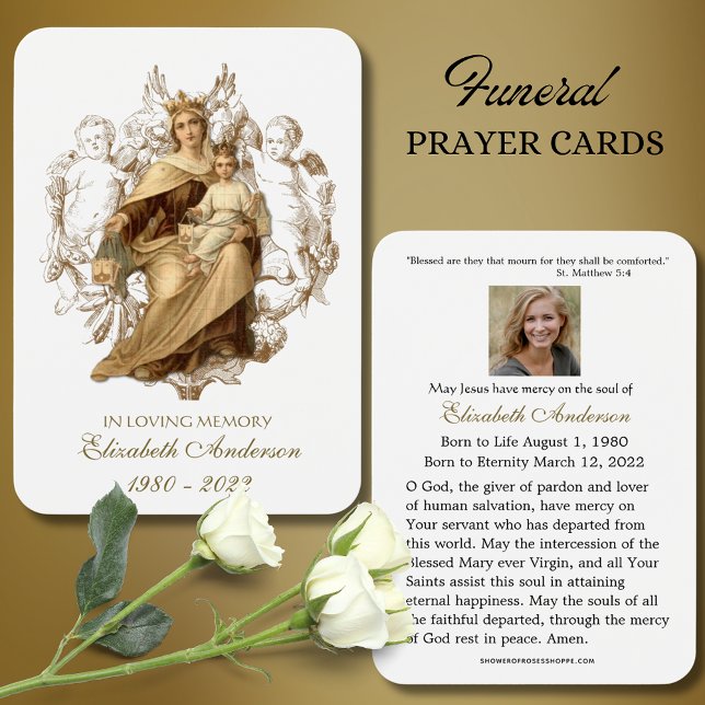 Jungfrau Mary Katholic Funeral Memorial Holcard - (Von Creator hochgeladen)