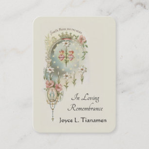 Jungfrau Mary Katholic Funeral Memorial Holcard - Visitenkarte