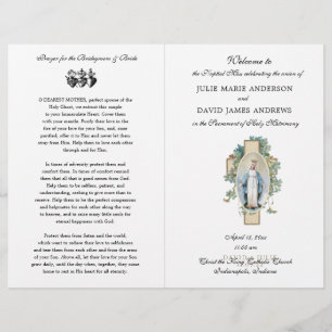 Jungfrau Mary Katholic Latin Mass Wedding Program