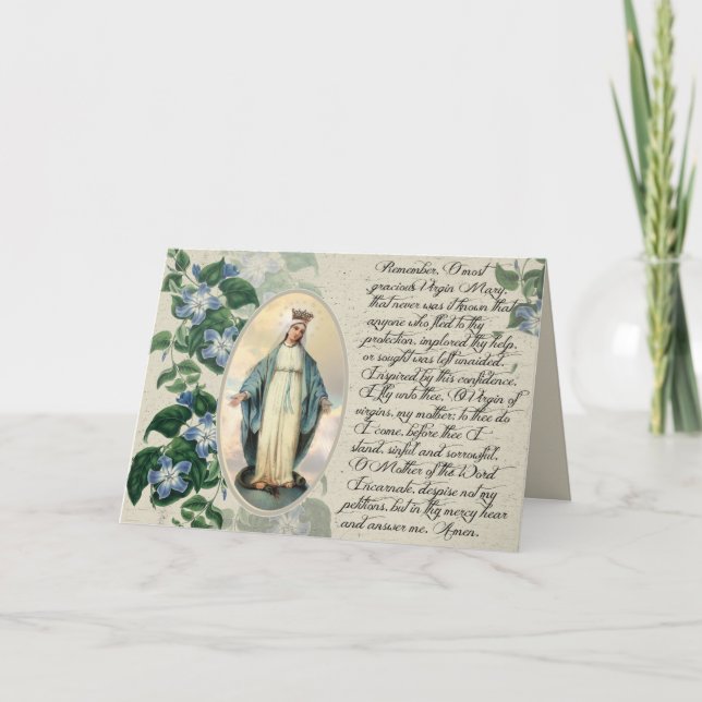 Jungfrau Mary Katholic Religious Gebet Karte (Vorderseite)