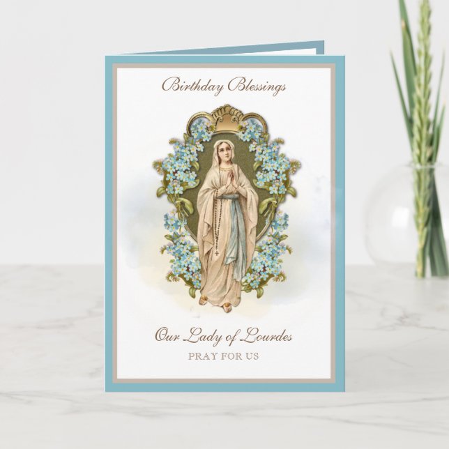Jungfrau Mary Lourdes Card zum Geburtstag Karte (Vorderseite)