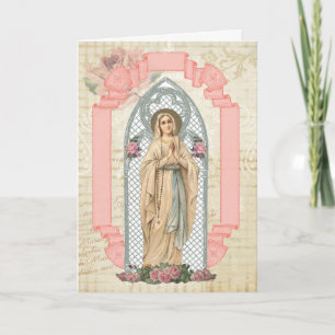 Jungfrau Mary Lourdes Katholisches Geburtstagsgebe Karte