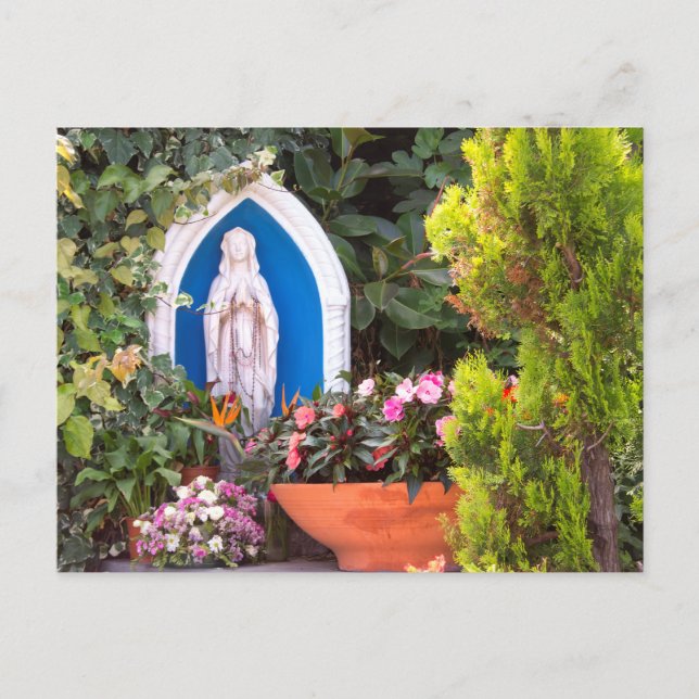 Jungfrau Mary mit Blume Capri Italien Postkarte (Vorderseite)